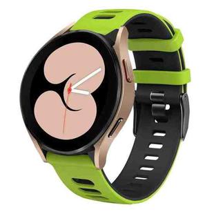 For Samsung Galaxy Watch 5  40mm 20mm Two-color Silicone Watch Band(Lime + Black)