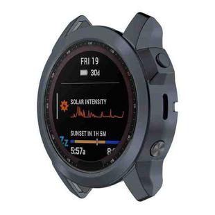 For Garmin Fenix 7X Pro Half Package Electroplated TPU Watch Protective Case(Grey)