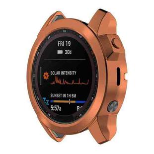 For Garmin Fenix 7X Pro Half Package Electroplated TPU Watch Protective Case(Gold)