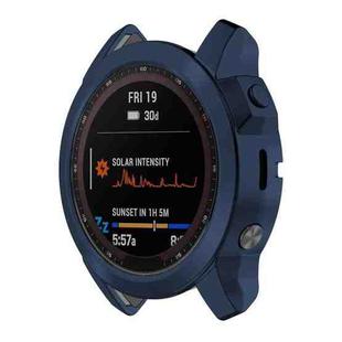 For Garmin Fenix 7X Pro Half Package Electroplated TPU Watch Protective Case(Blue)