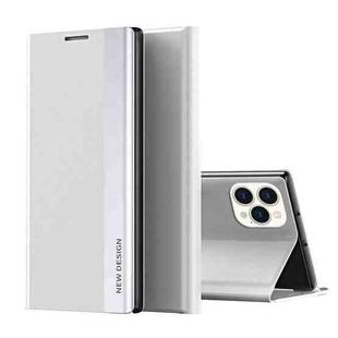 For iPhone 15 Pro Max Side Electroplated Adsorption Leather Phone Case(Silver)