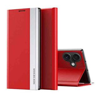 For iPhone 17 Side Electroplated Adsorption Leather Phone Case(Red)