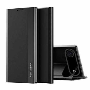 For iPhone 17 Air Side Electroplated Adsorption Leather Phone Case(Black)