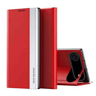 For iPhone 17 Air Side Electroplated Adsorption Leather Phone Case(Red)