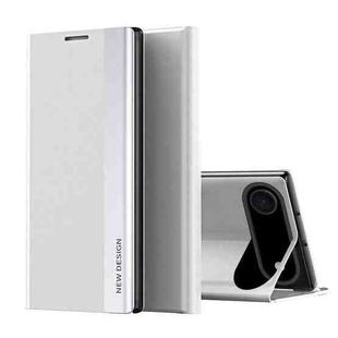 For iPhone 17 Air Side Electroplated Adsorption Leather Phone Case(Silver)