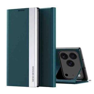 For iPhone 17 Pro Max Side Electroplated Adsorption Leather Phone Case(Green)
