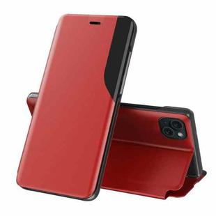 For iPhone 15 Pro Side Display Flip Leather Phone Case(Red)