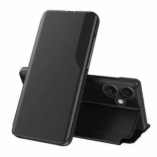 For iPhone 16 Side Display Flip Leather Phone Case(Black)