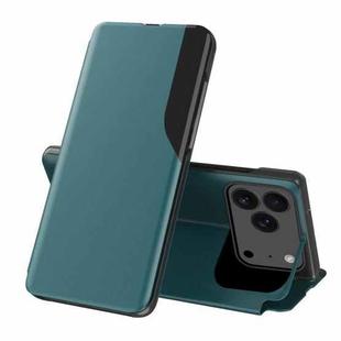 For iPhone 17 Pro Max Side Display Flip Leather Phone Case(Green)