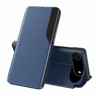 For iPhone 17 Air Side Display Flip Leather Phone Case(Blue)