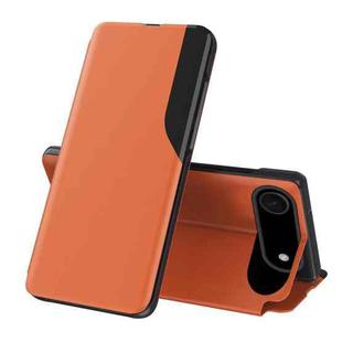 For iPhone 17 Air Side Display Flip Leather Phone Case(Orange)