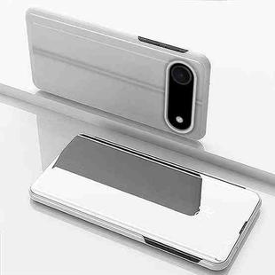 For iPhone 17 Air Plated Mirror Horizontal Flip Leather Phone Case with Holder(Silver)