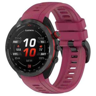 For Garmin Approach S70 47mm 22mm Sports Silicone Watch Band(Burgundy)
