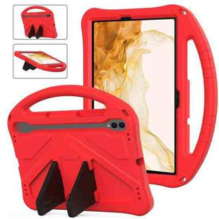 For Samsung Galaxy Tab S8 EVA Shockproof Tablet Case with Holder(Red)