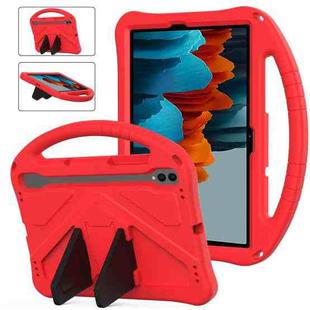 For Samsung Galaxy Tab S7 T870 EVA Shockproof Tablet Case with Holder(Red)