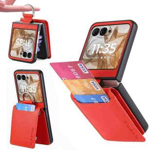 For Motorola Razr 50 Ultra Litchi Texture Leather Ring Wallet Phone Case(Orange)