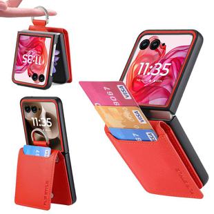 For Motorola Razr 60 Litchi Texture Leather Ring Wallet Phone Case(Orange)