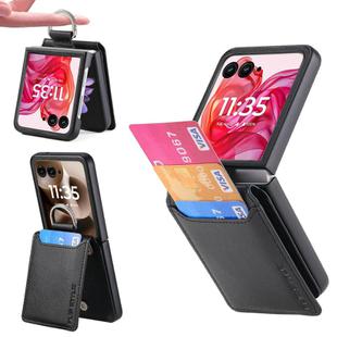 For Motorola Razr 60 Ultra Litchi Texture Leather Ring Wallet Phone Case(Black)