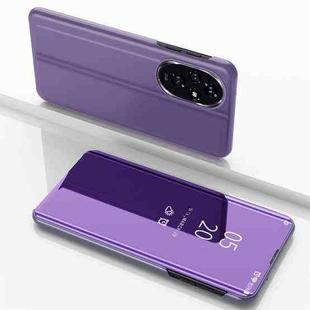 For Honor 200 Plated Mirror Horizontal Flip Leather Phone Case with Holder(Purple Blue)