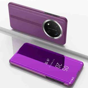 For Honor X9c Plated Mirror Horizontal Flip Leather Phone Case with Holder(Purple)