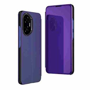 For Honor  300 Plated Mirror Horizontal Flip Leather Phone Case with Holder(Purple Blue)