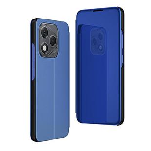 For Honor 400  Lite Plated Mirror Horizontal Flip Leather Phone Case with Holder(Blue)