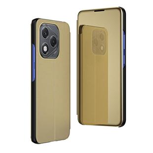 For Honor 400  Lite Plated Mirror Horizontal Flip Leather Phone Case with Holder(Gold)