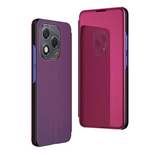 For Honor 400  Lite Plated Mirror Horizontal Flip Leather Phone Case with Holder(Purple)