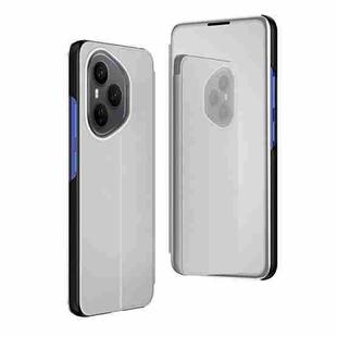 For Honor 400 Pro Global 160.8mm Plated Mirror Horizontal Flip Leather Phone Case with Holder(Silver)