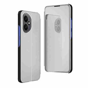 For Honor 400 Global 156.5mm Plated Mirror Horizontal Flip Leather Phone Case with Holder(Silver)