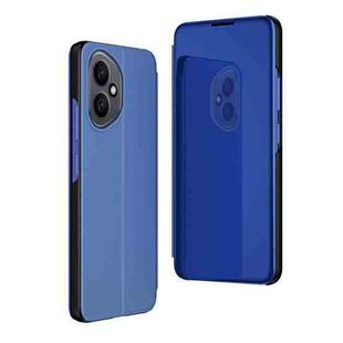 For Honor 400 Global 156.5mm Plated Mirror Horizontal Flip Leather Phone Case with Holder(Blue)