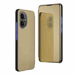 For Honor 400 Global 156.5mm Plated Mirror Horizontal Flip Leather Phone Case with Holder(Gold)
