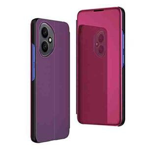 For Honor 400 Global 156.5mm Plated Mirror Horizontal Flip Leather Phone Case with Holder(Purple)