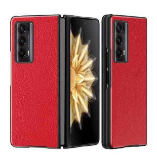 For Honor Magic V2 Litchi Leather All Inclusive Shockproof Phone Case(Red)