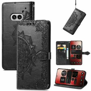 For Nothing Phone 2a Mandala Flower Embossed Leather Phone Case(Black)