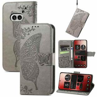 For Nothing Phone 2a Butterfly Love Flower Embossed Leather Phone Case(Grey)