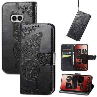 For Nothing Phone 2a Butterfly Love Flower Embossed Leather Phone Case(Black)