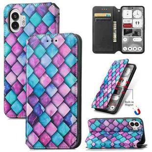 For Nothing Phone 2 CaseNeo Colorful Magnetic Leather Phone Case(Purple scales)