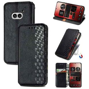 For Nothing Phone 2a Cubic Grid Pressed Magnetic Leather Phone Case(Black)