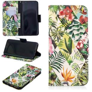 3D Colored Drawing Pattern Horizontal Flip Leather Case for Samsung Galaxy S9 Plus, with Holder & Card Slots & Wallet(Banana Leaf)