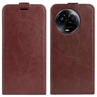 For Realme 11X R64 Texture Single Vertical Flip Leather Phone Case(Brown)