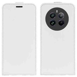 For Realme 12+ 5G R64 Texture Single Vertical Flip Leather Phone Case(White)