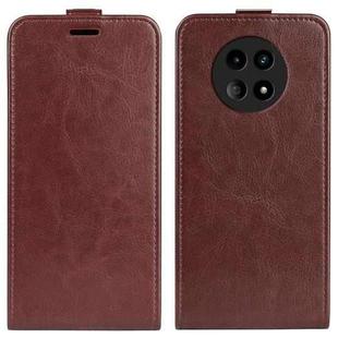 For Realme 12 5G R64 Texture Single Vertical Flip Leather Phone Case(Brown)