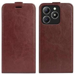 For Realme C63 R64 Texture Single Vertical Flip Leather Phone Case(Brown)