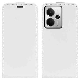 For Realme 14 5G R64 Texture Single Vertical Flip Leather Phone Case(White)