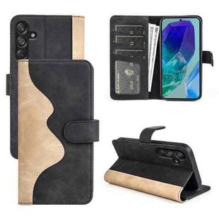 For Samsung Galaxy M55 5G Stitching Horizontal Flip Leather Phone Case(Black)