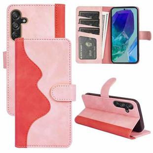 For Samsung Galaxy M55 5G Stitching Horizontal Flip Leather Phone Case(Red)