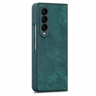 For Samsung Galaxy Z Fold4 Integrated Film Retro Skin Feel Fold Leather Phone Case(Green)