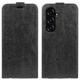 For Samsung Galaxy S23 FE 5G R64 Texture Vertical Flip Leather Phone Case(Black)