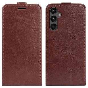 For Samsung Galaxy A15 R64 Texture Vertical Flip Leather Phone Case(Brown)